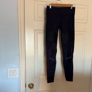 ALO Yoga Black Moto-Panel Leggings